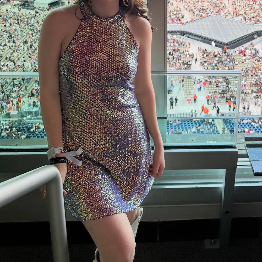 Sequin Halter Dress